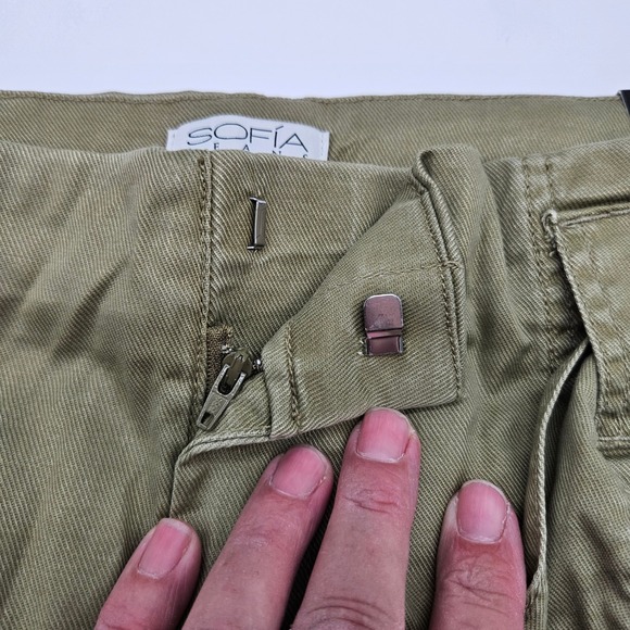 Sofia Jeans by Sofia Vergara Womens Cargo Jogger Pants Olive Green High Rise 14 - Picture 4 of 11
